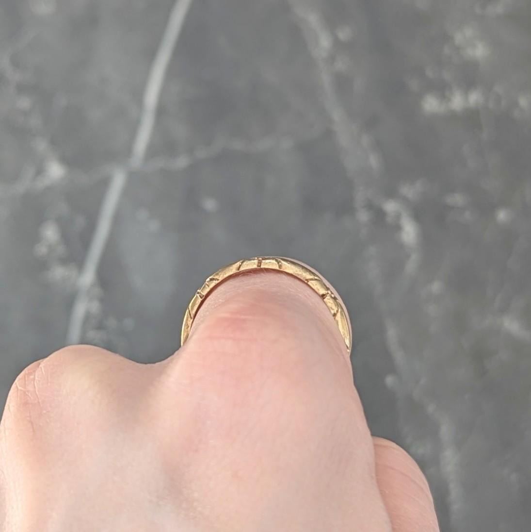 Art Deco 14 Karat Yellow Gold Antique Orange Blossom Wedding Band Ring 3