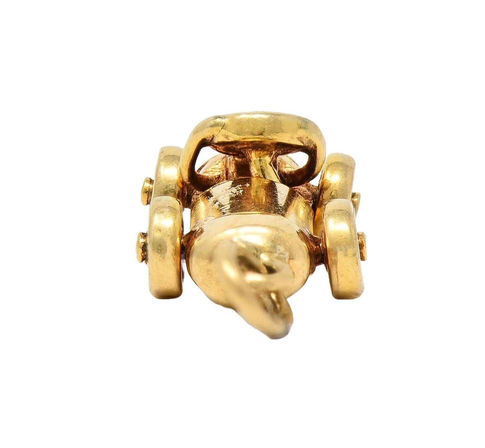 Breloque Soapbox Derby Art Déco en or jaune 14 carats ancienne en vente 4