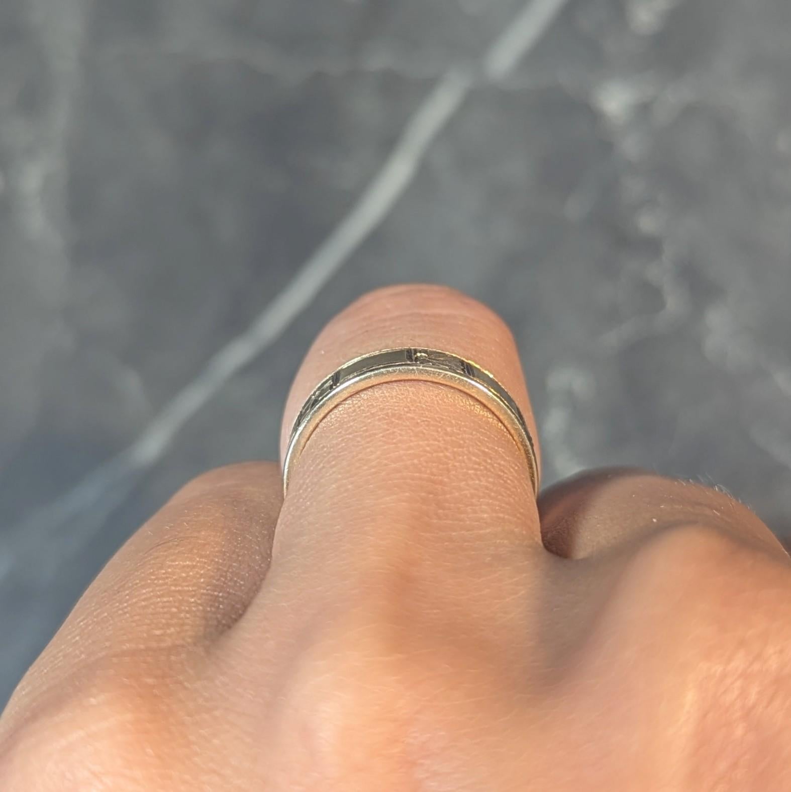 Anello Art of Vintage 14 Karat Yellow Gold Orange Blossom Vintage Wide Wedding Band in vendita 5