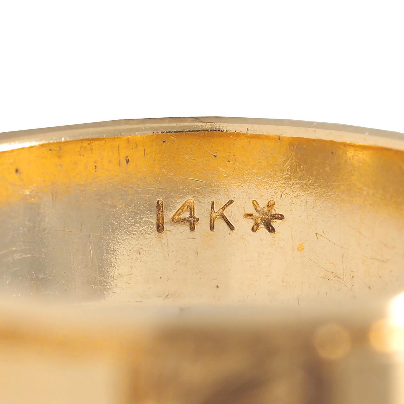 Anello Art of Vintage 14 Karat Yellow Gold Orange Blossom Vintage Wide Wedding Band in vendita 4