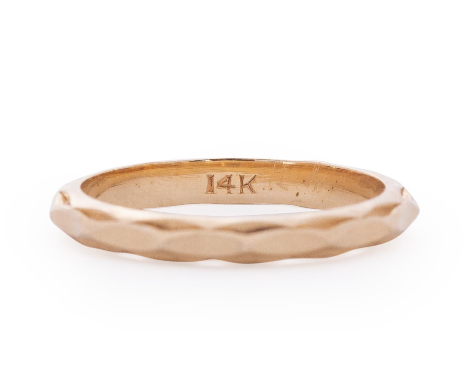 Item Details: 
Ring Size: 6.75
Metal Type: 14 Karat Yellow gold [Hallmarked, and Tested]
Weight: 2.0 grams

Finger to Top of Stone Measurement: 1.5 mm
Condition: Excellent