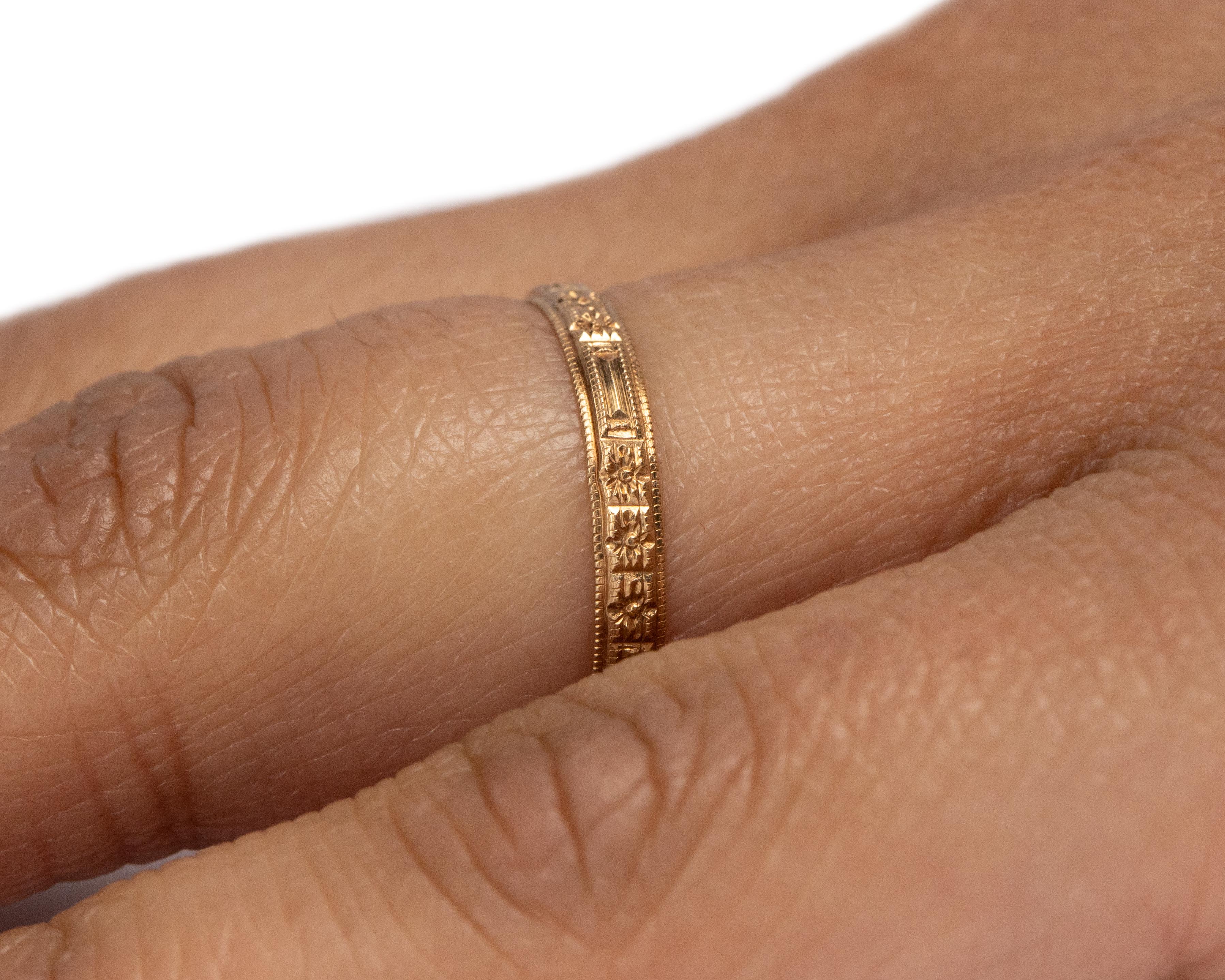 Women's Art Deco 14 Karat Yellow Gold Ring For Sale
