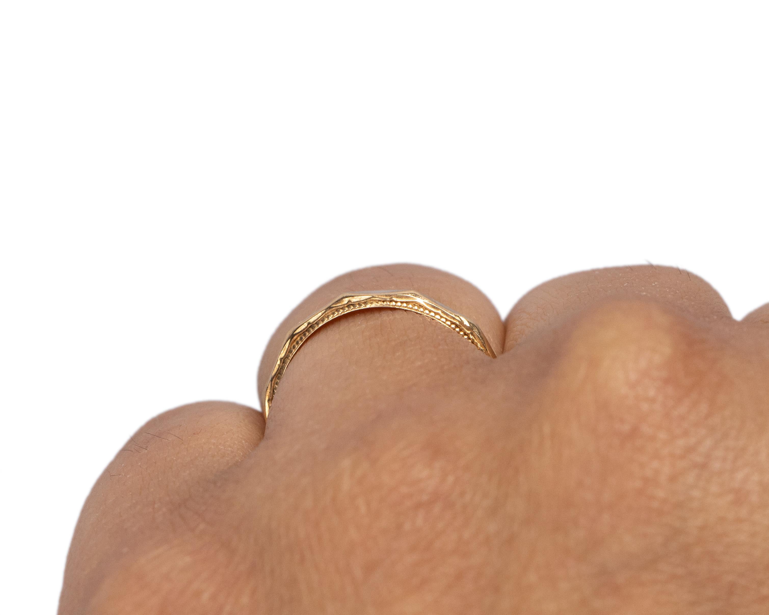 Bague Art déco en or jaune 14 carats Pour femmes en vente
