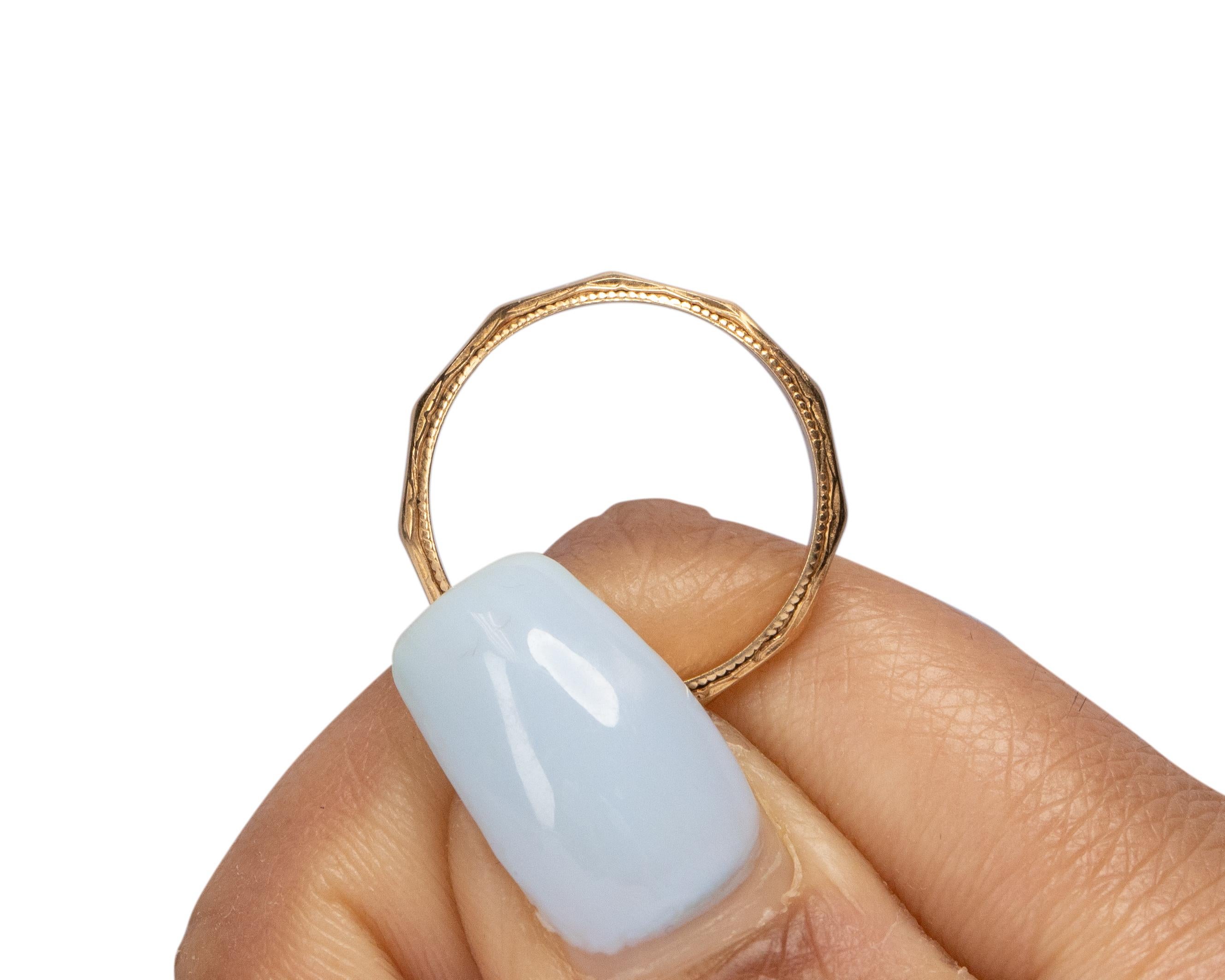 Bague Art déco en or jaune 14 carats en vente 2
