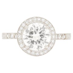 Art-Déco-Halo-Ring mit 1,40 Karat Diamant, ca. 1920er Jahre