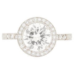 Antique Art Deco 1.40ct Diamond Halo Ring, c.1920s