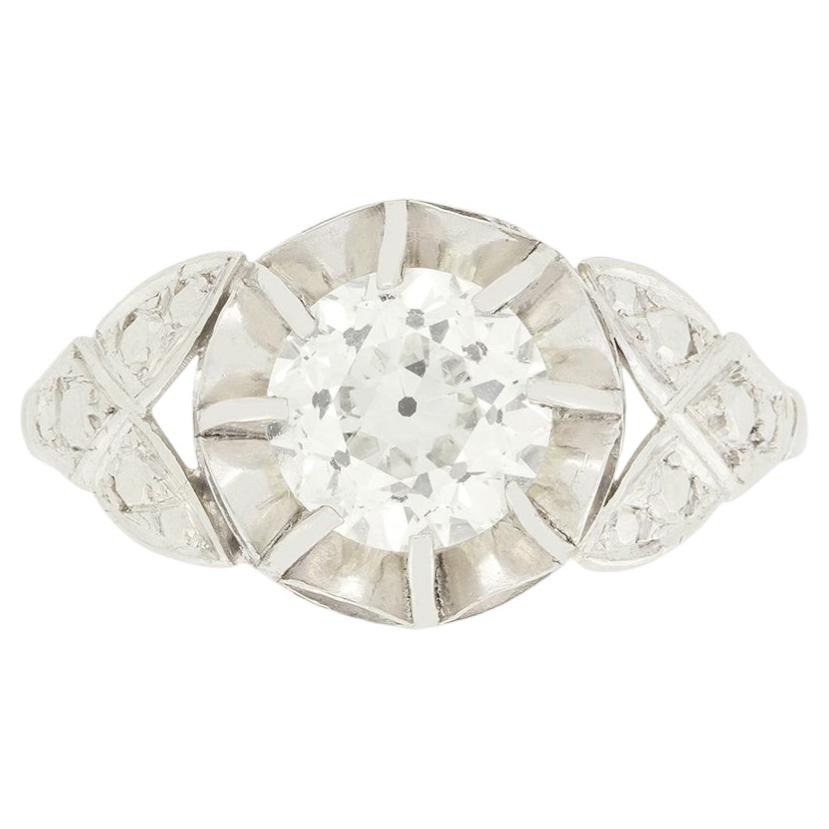 Art Deco 1.40ct Diamond Solitaire Ring, c.1920s