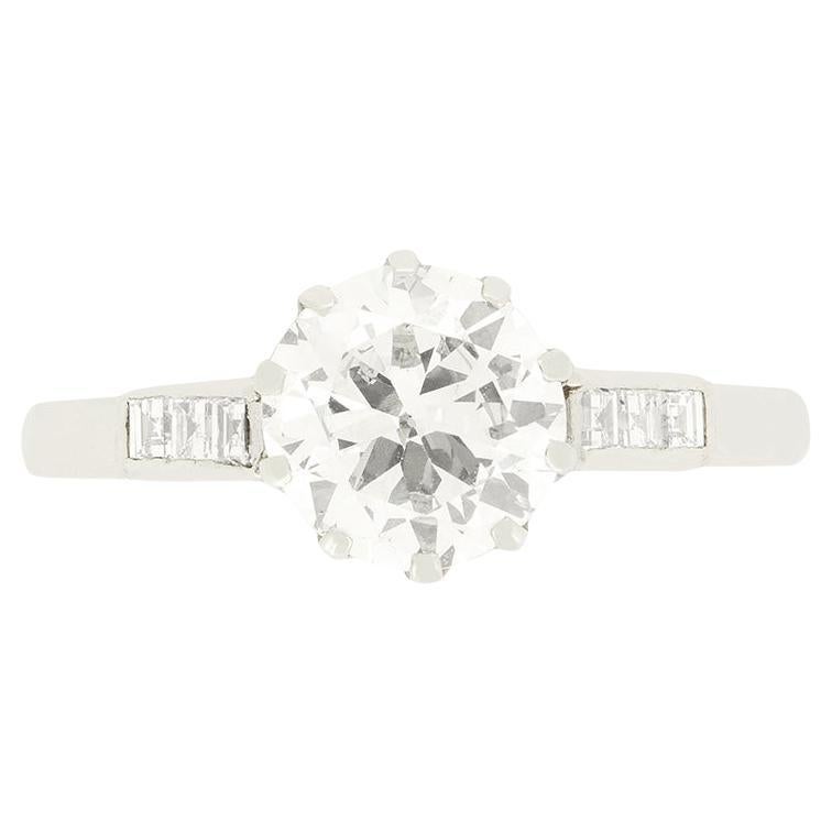 Art Deco 1.40ct Diamond Solitaire Ring, c.1920s