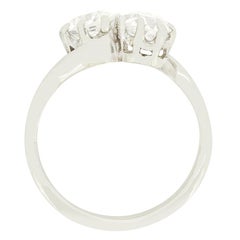 Art Deco 1.40ct Diamond Two Stone Twist Ring, c.1920s