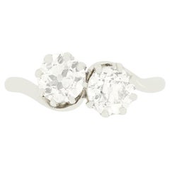 Art Deco 1.40ct Diamond Two Stone Twist Ring, c.1920s