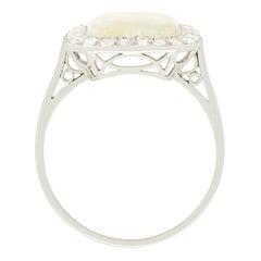Art Deco 1.40ct Opal and Diamond Halo Ring, c.1920s