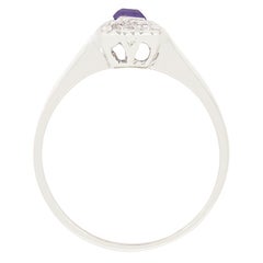 Art Deco 1.40ct Purple Sapphire and Diamond Cluster Ring, c.1920s