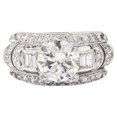 Vintage Art Deco 1.44 Carat GIA Certified Transitional Cut Diamond Engagement Ring