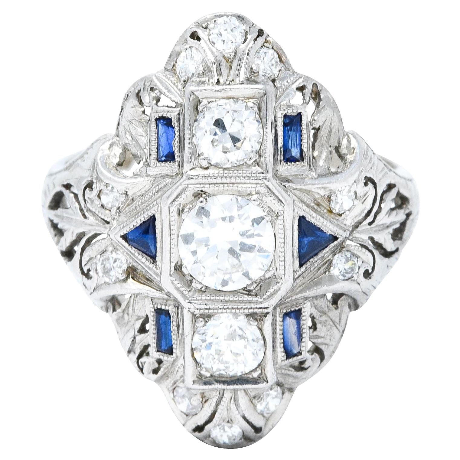 Aquamarine Diamond Platinum Ring at 1stDibs aquamarine and diamond