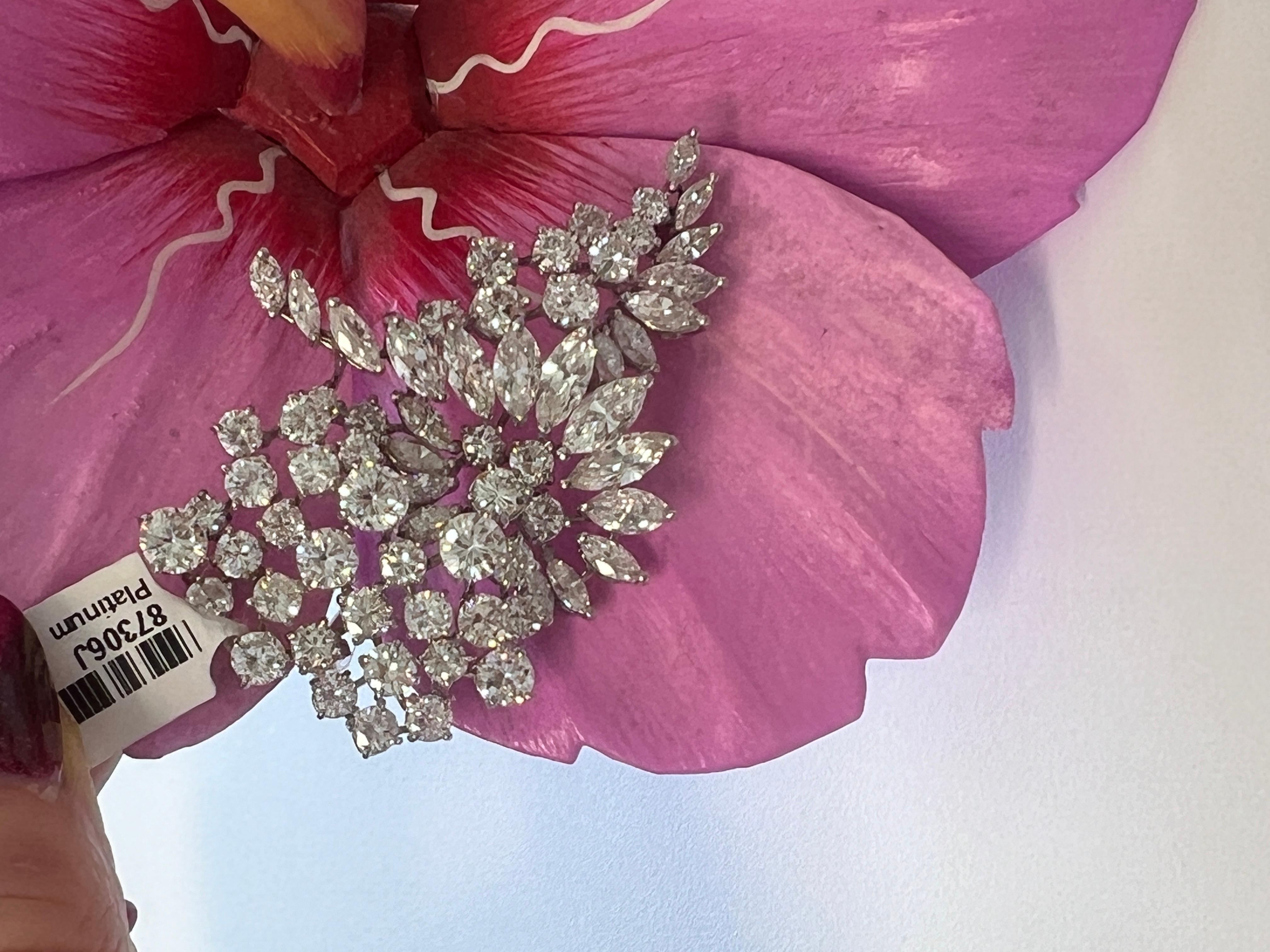 Broche fleurie Art déco 14,50 carats en vente 5