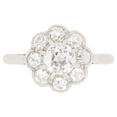 Art Deco 1.45ct Diamond Halo Ring, c.1920s