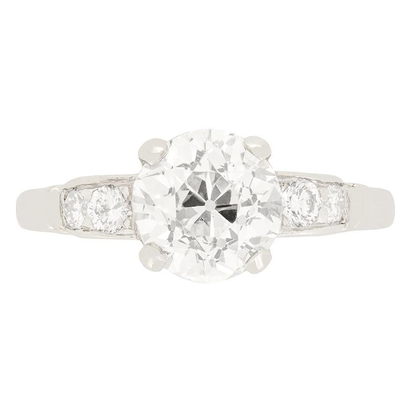 Art Deco 1.45ct Diamond Solitaire ring, c.1920s For Sale