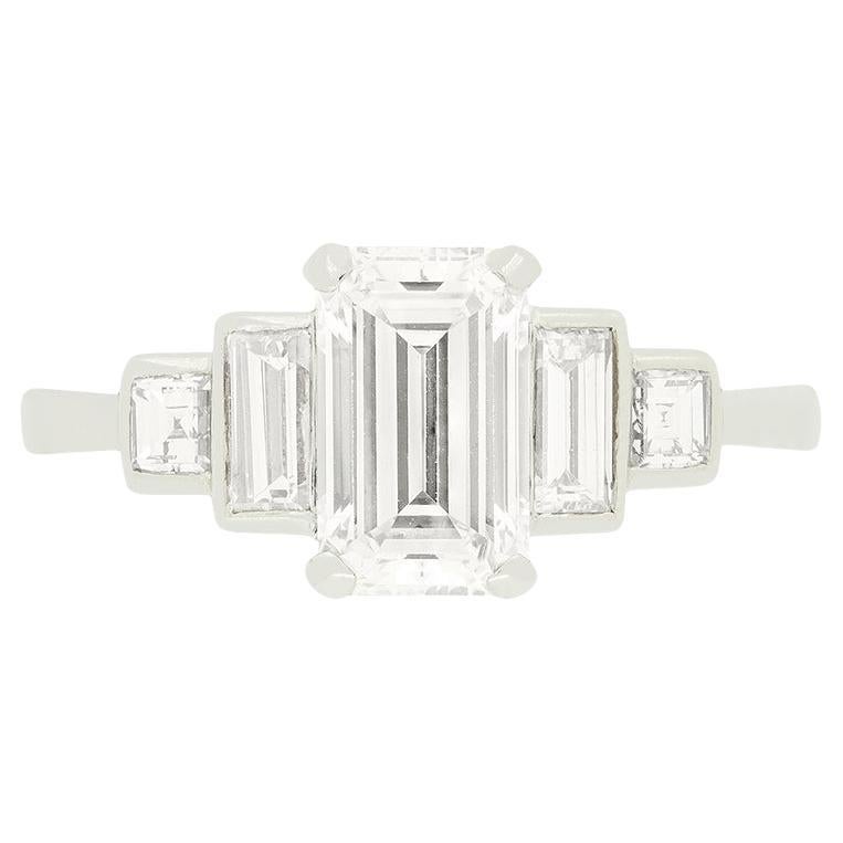 Art Deco 1,45ct Diamant Solitär Ring, ca. 1930er Jahre