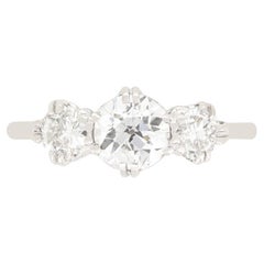 Art Deco 1.45ct Diamond Trilogy Ring, c.1920s