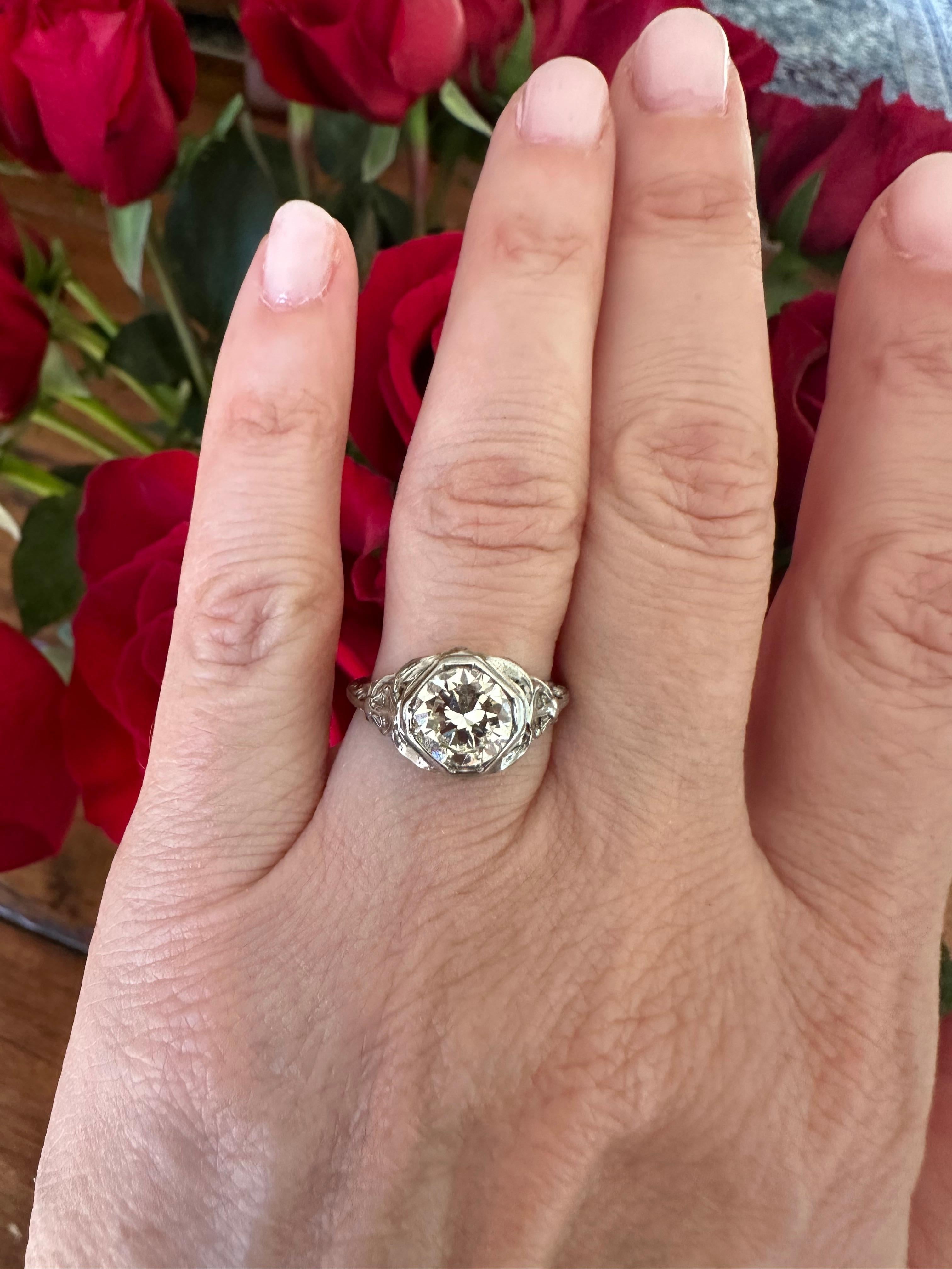 Art Deco 1,46-karätiger Diamant Solitär-Ring 4