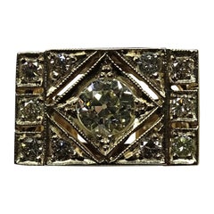 Art Deco Style 1.49 Carat Diamond 18 Karat White Gold Ring