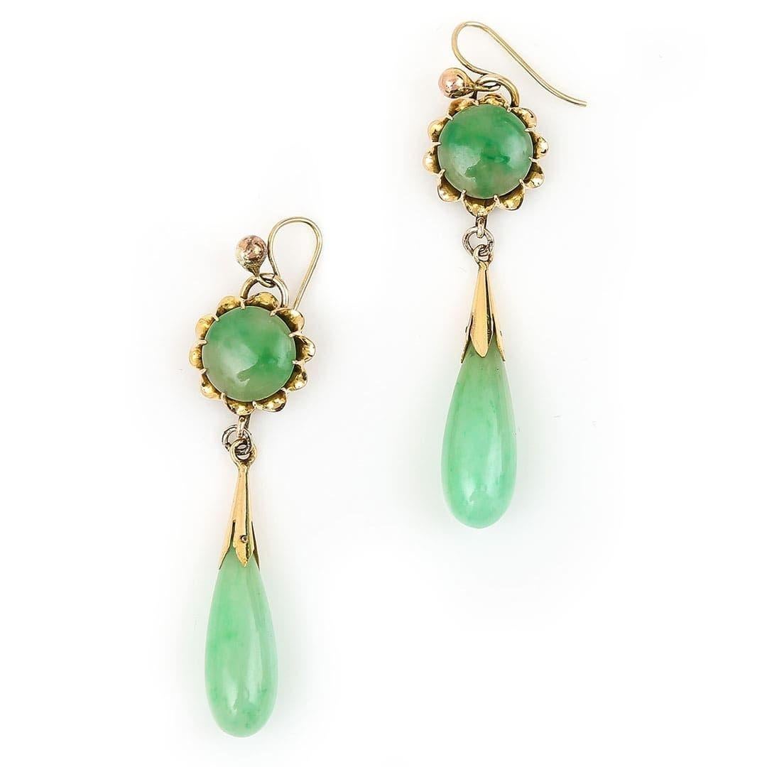 vintage jade drop earrings