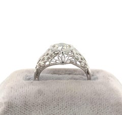 Art Deco 14K 1/2 ct Diamond Filigree Ring