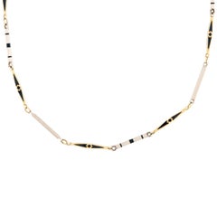 Art Deco 14k and Enamel Watch Chain