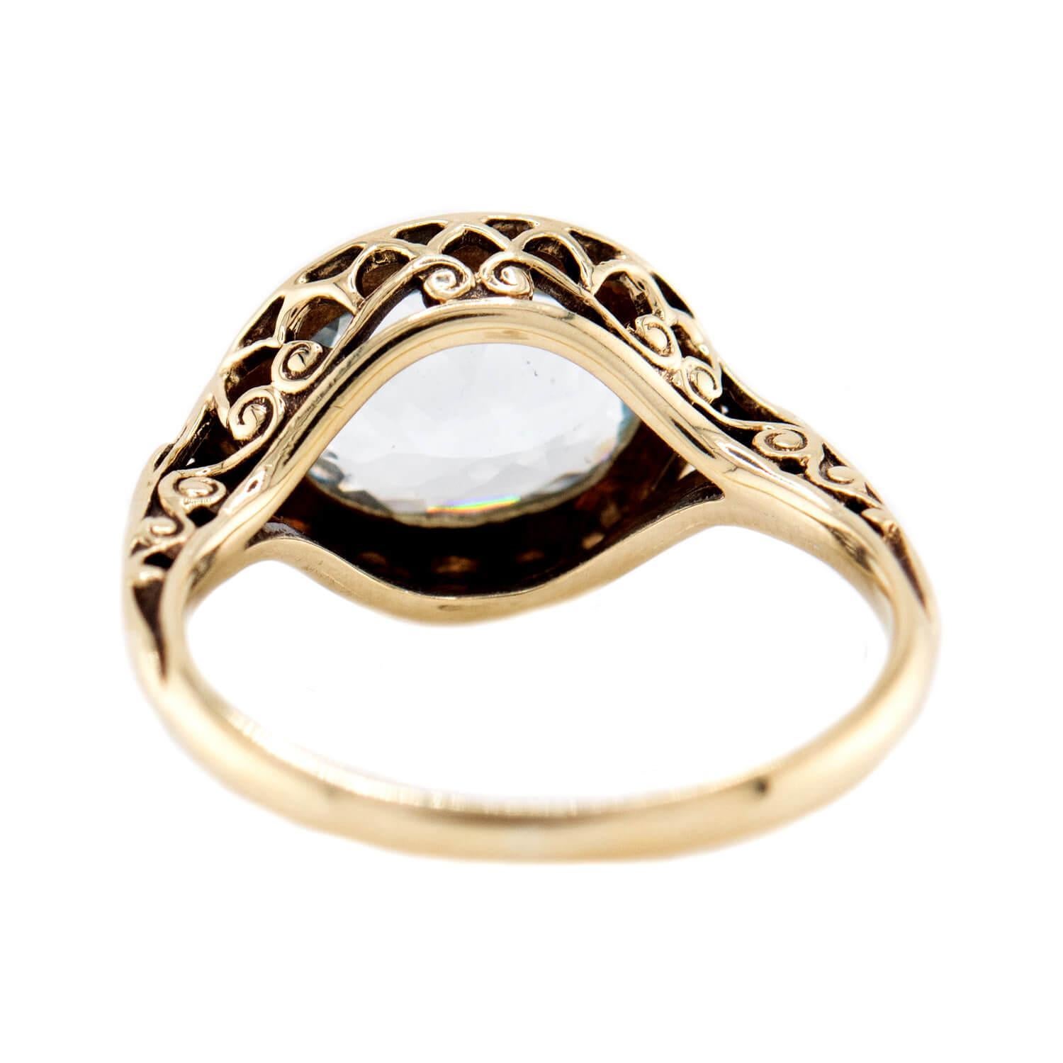 Anello Art Deco 14k Aqua In condizioni buone in vendita a Narberth, PA