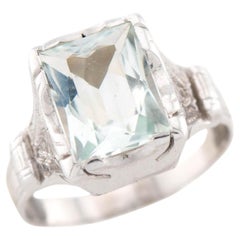 Art Deco 14k Aquamarine Ring