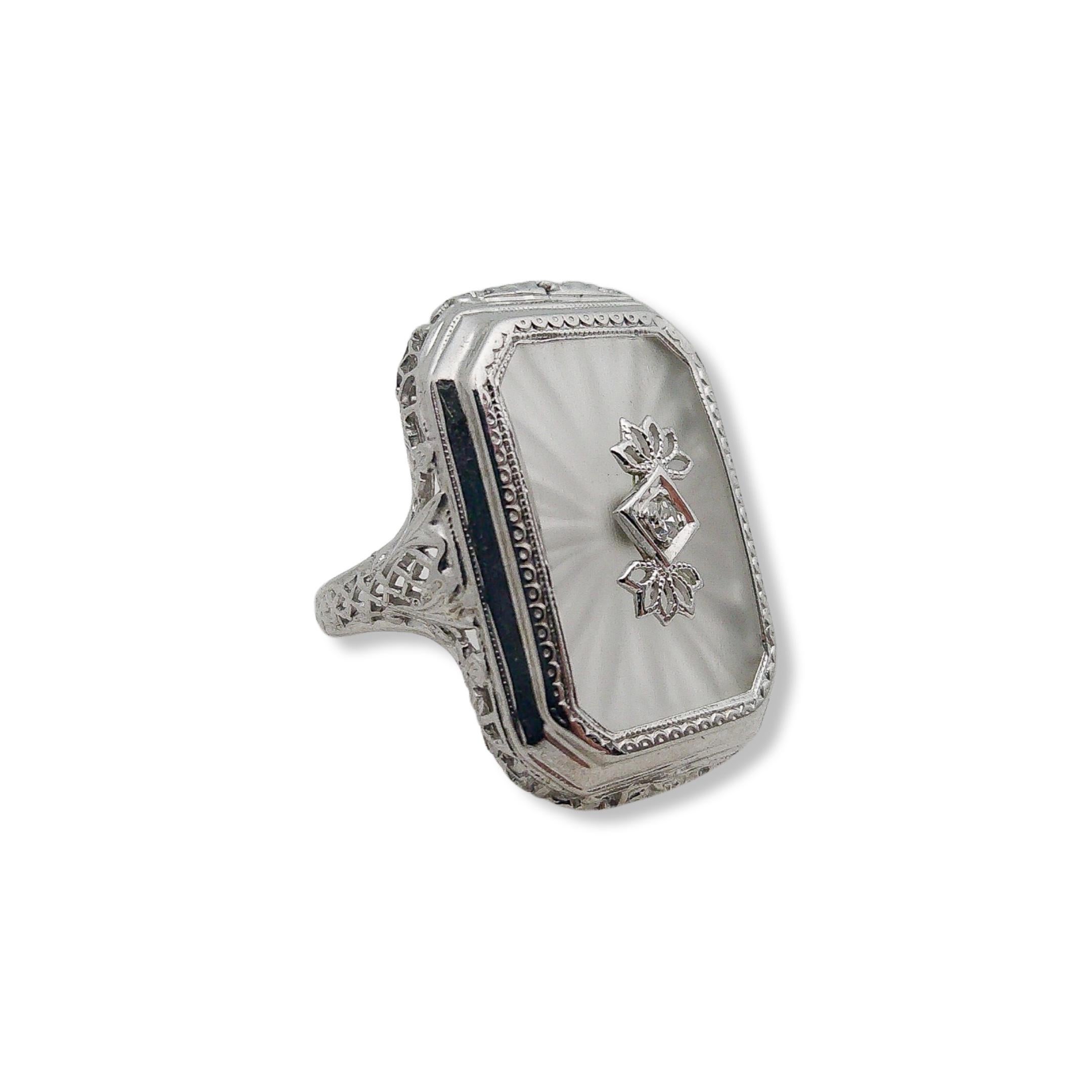 Women's Art Deco 14k Camphor Ring For Sale