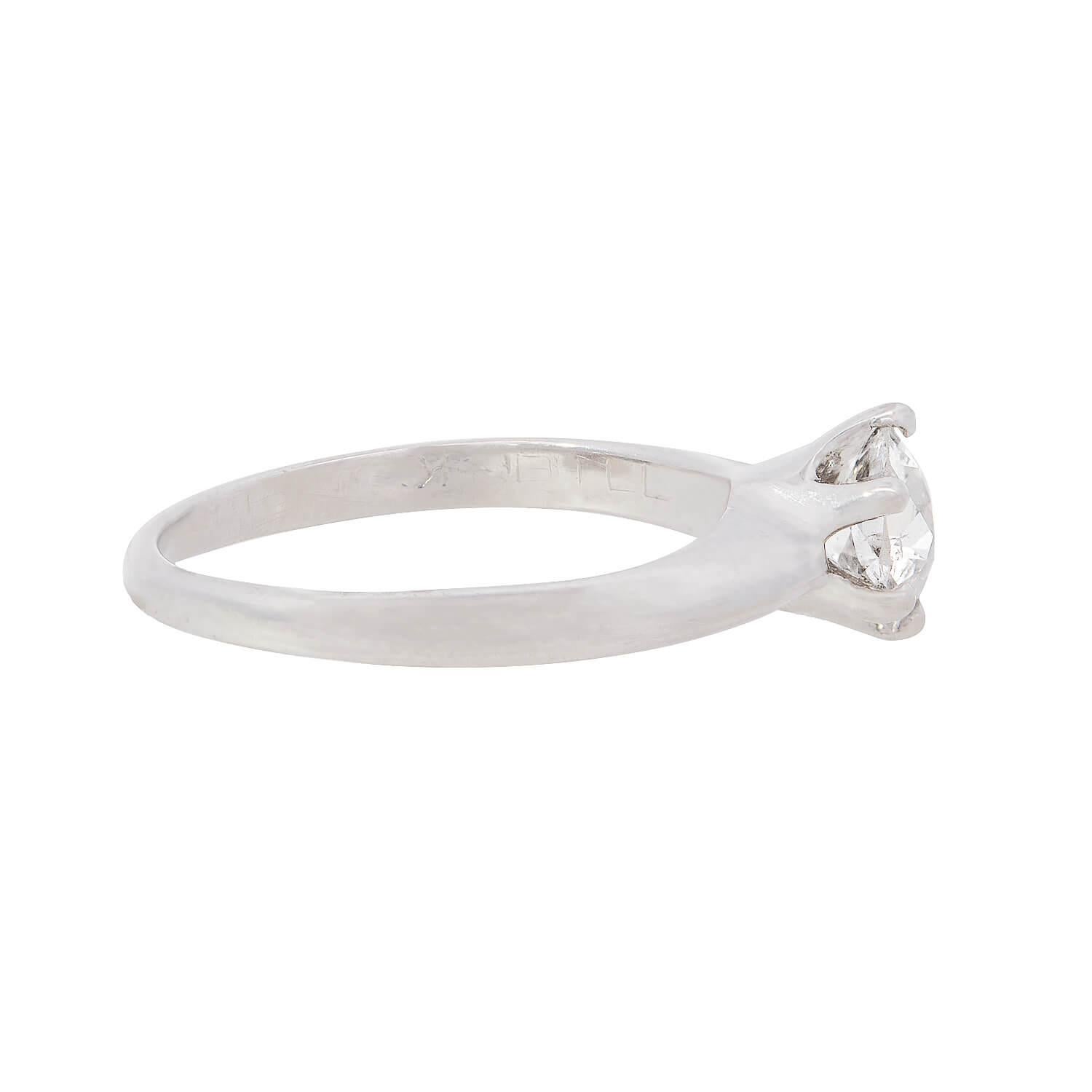 Taille vieille mine Bague de fiançailles Art déco 14k avec diamant 0.78ct en vente