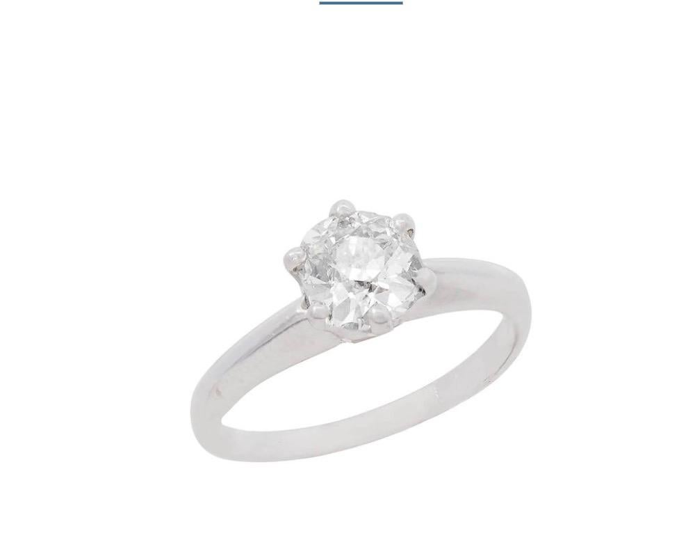 Anillo de compromiso de diamantes Art Déco 14k 0,78ct en venta 2