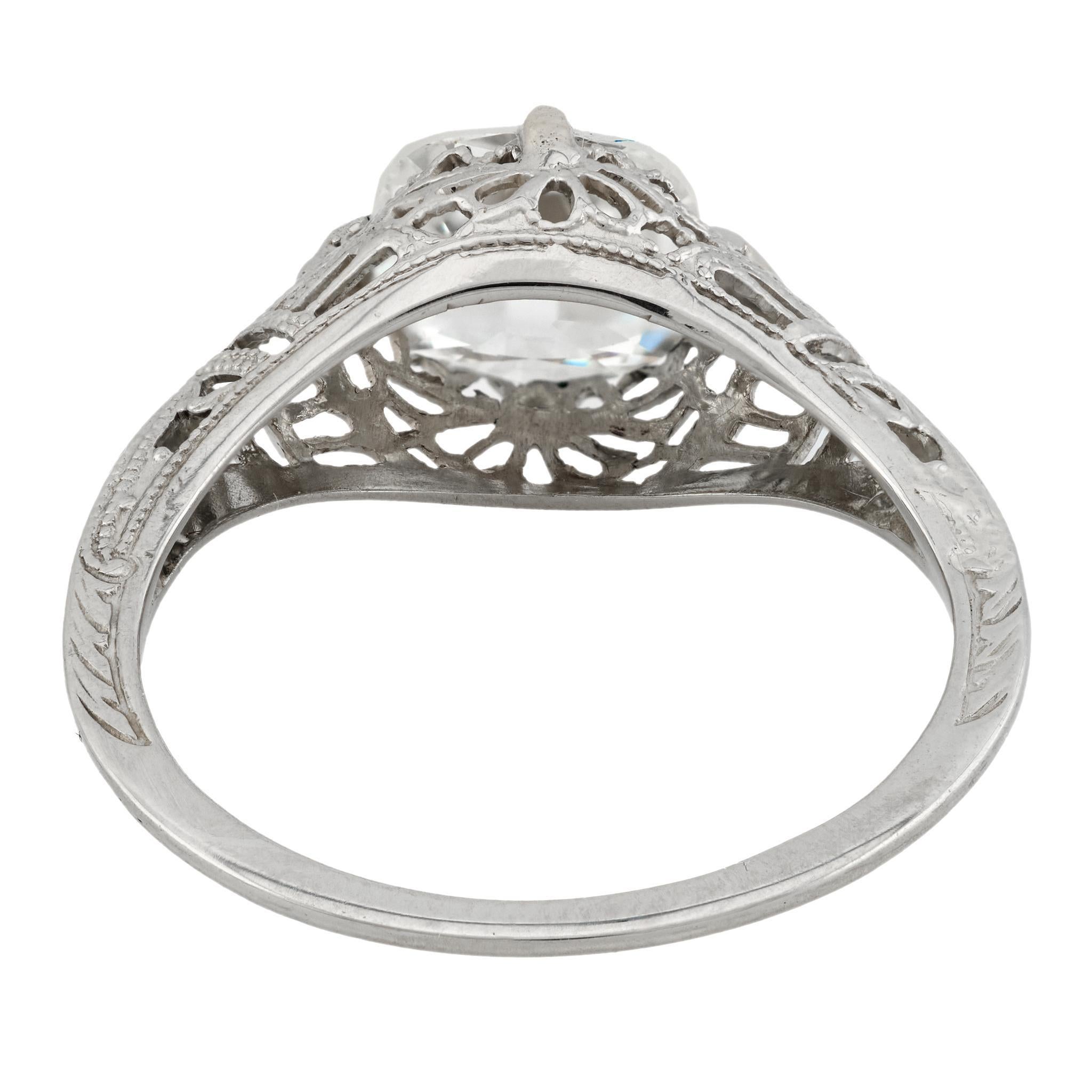 Art Deco 14k Diamant Verlobungsring 1,20ct im Zustand „Gut“ im Angebot in Narberth, PA