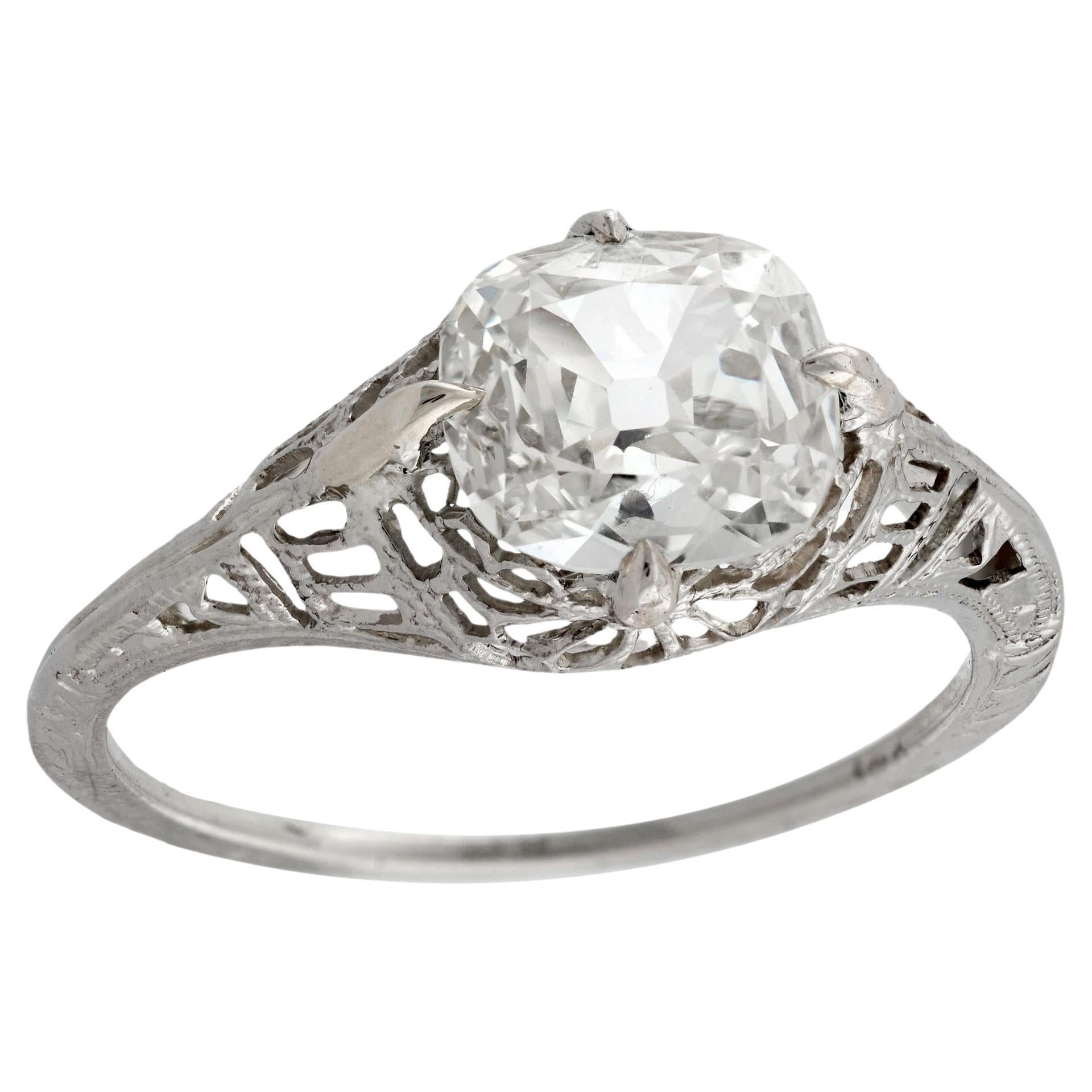 Art Deco 14k Diamant Verlobungsring 1,20ct