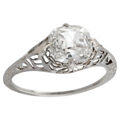 Art Deco 14k Diamond Engagement Ring 1.20ct