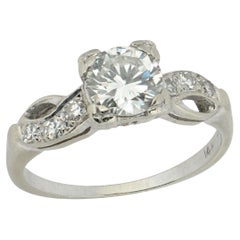 Art Deco 14k Diamond Engagement Ring .70ct