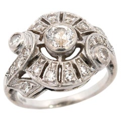 Art Deco 14k Diamond Halo Ring