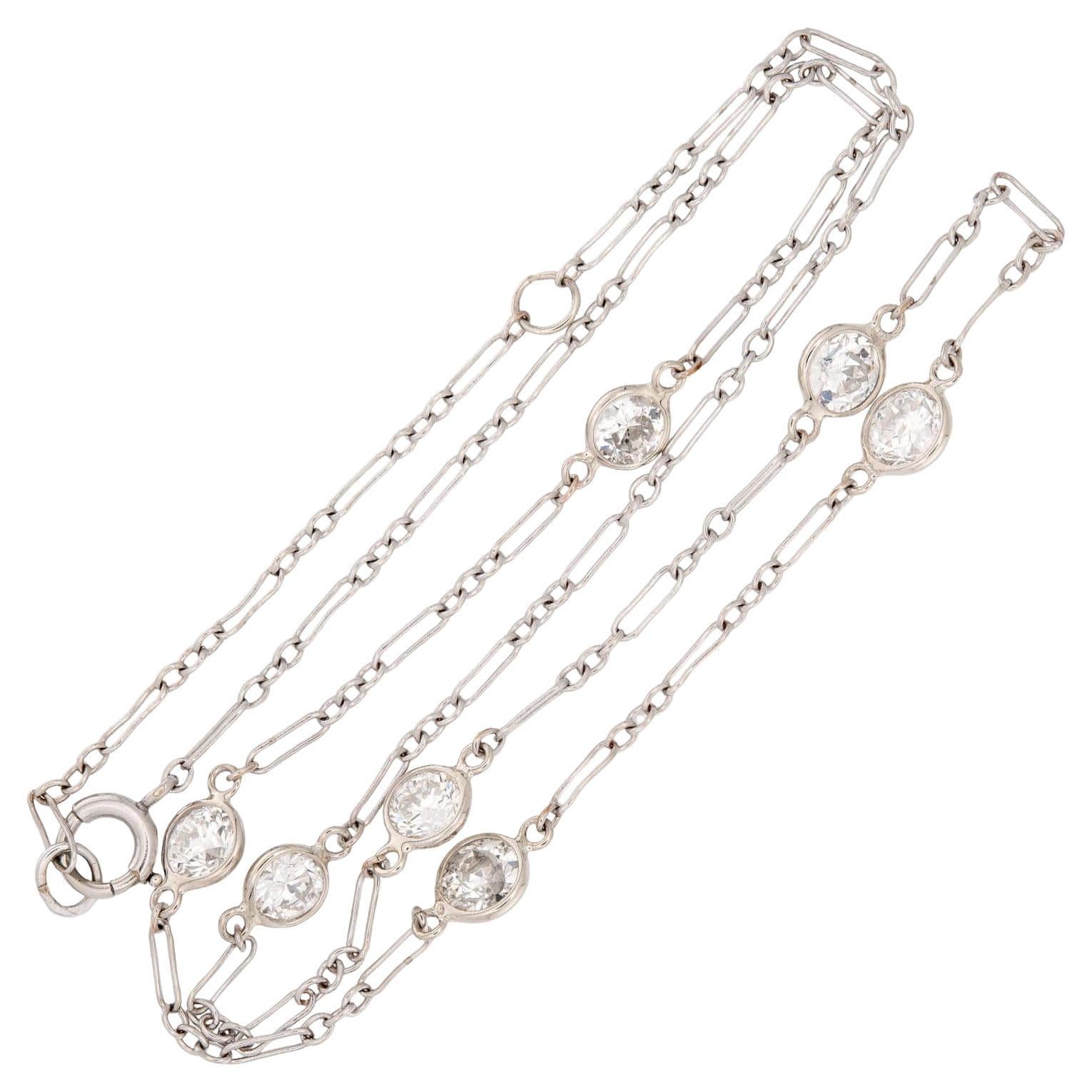 Catena Art Deco 14k "Diamonds-by-the-Yard in vendita