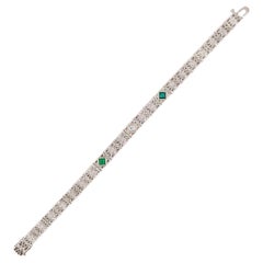 Art Deco 14k "Emerald"
Diamond Line Bracelet