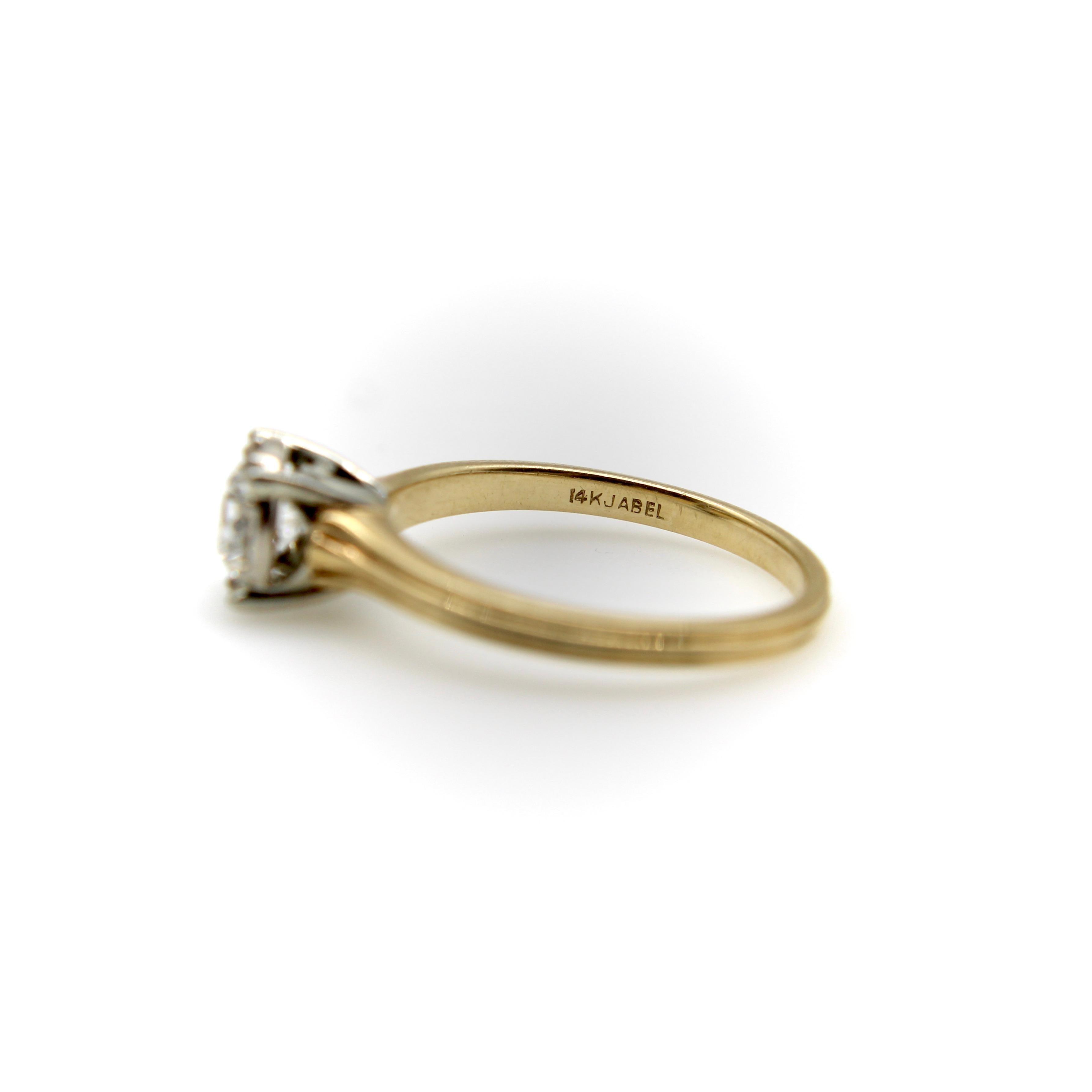 Art Deco 14K Gold Jabel Old Mine Cut Engagement Ring 2
