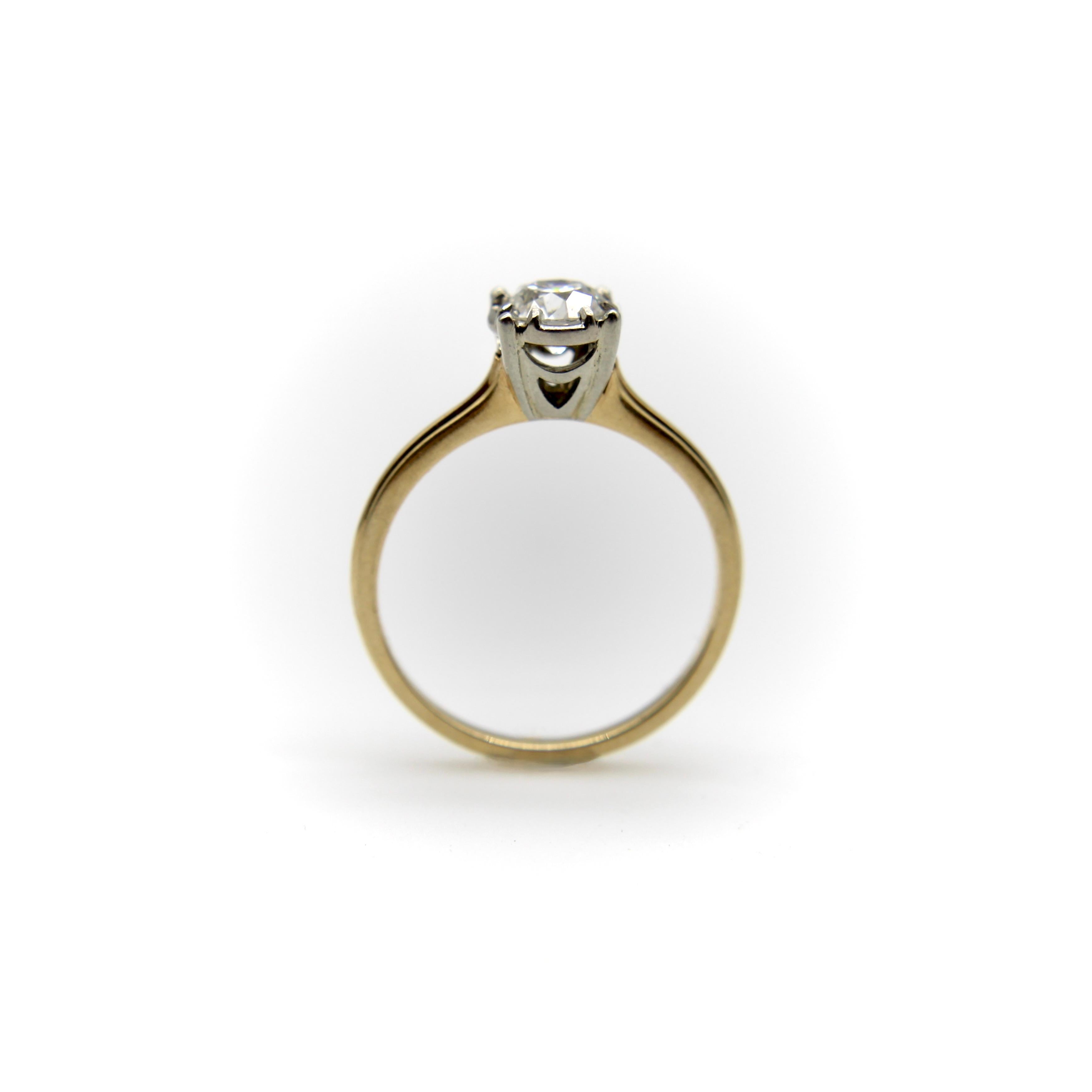 Art Deco 14K Gold Jabel Old Mine Cut Engagement Ring 4