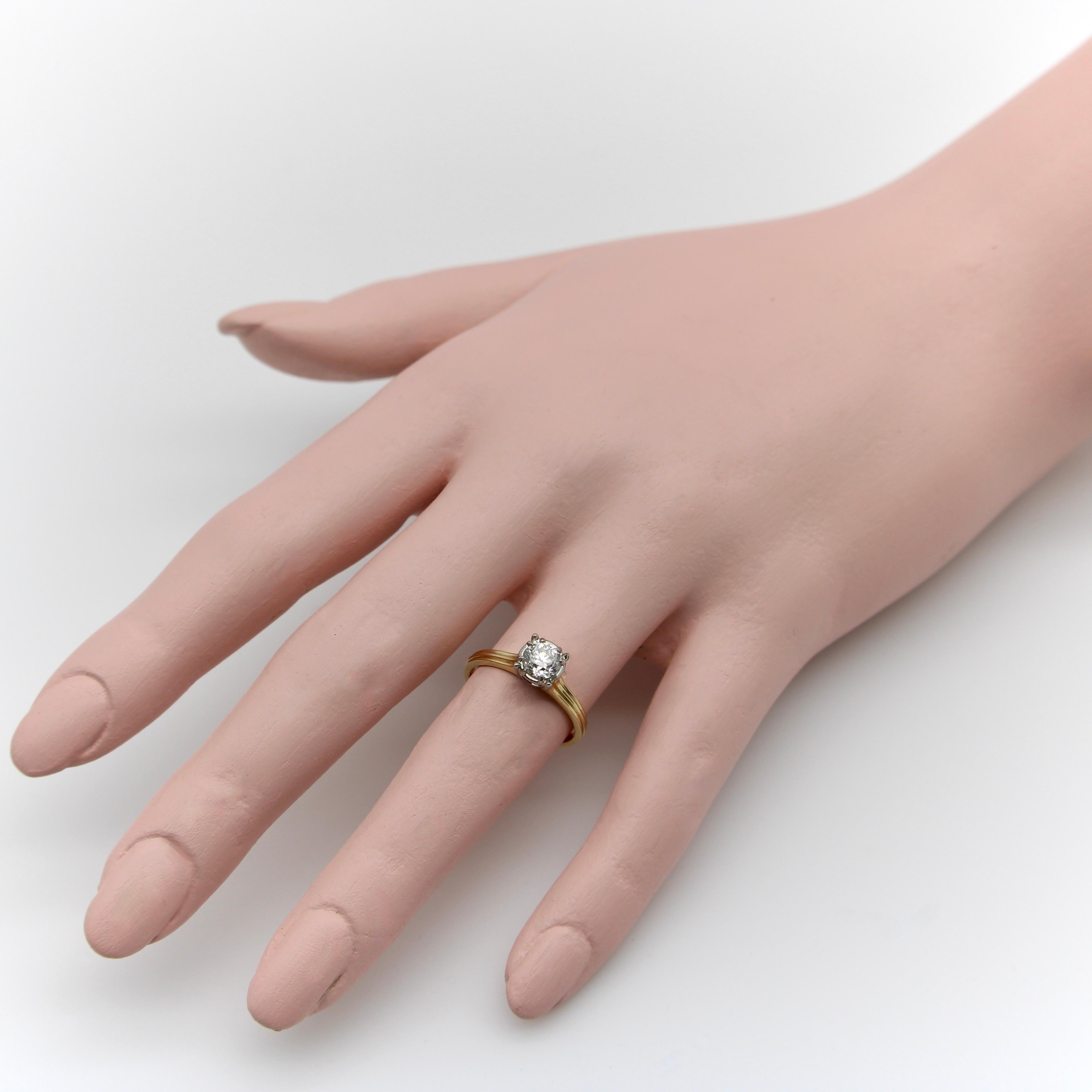 Art Deco 14K Gold Jabel Old Mine Cut Engagement Ring 5