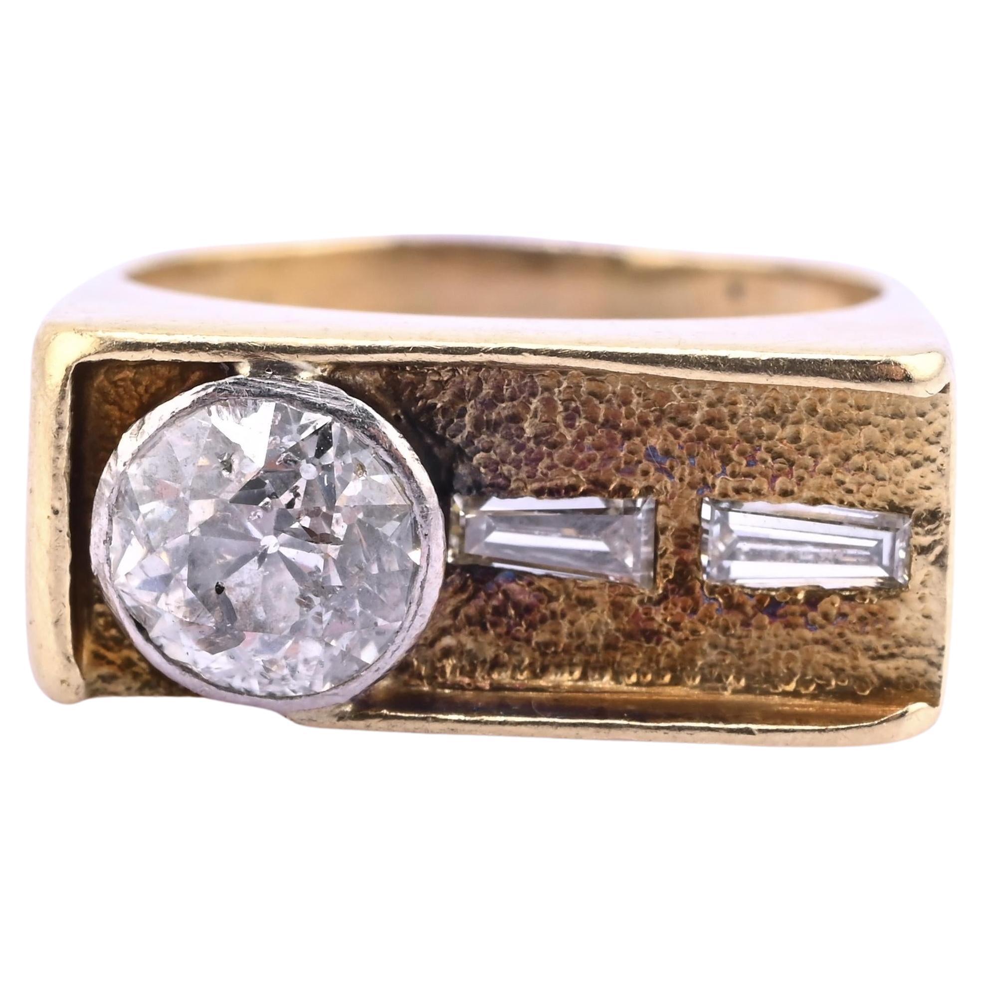 Art Deco 14K Gold Old European Cut Diamond Ring – .80 CT Center – Ring Size 5.5