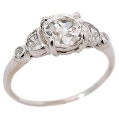 Art Deco 14k Old Mine Cushion Cut Diamond Engagement Ring 1.81ct