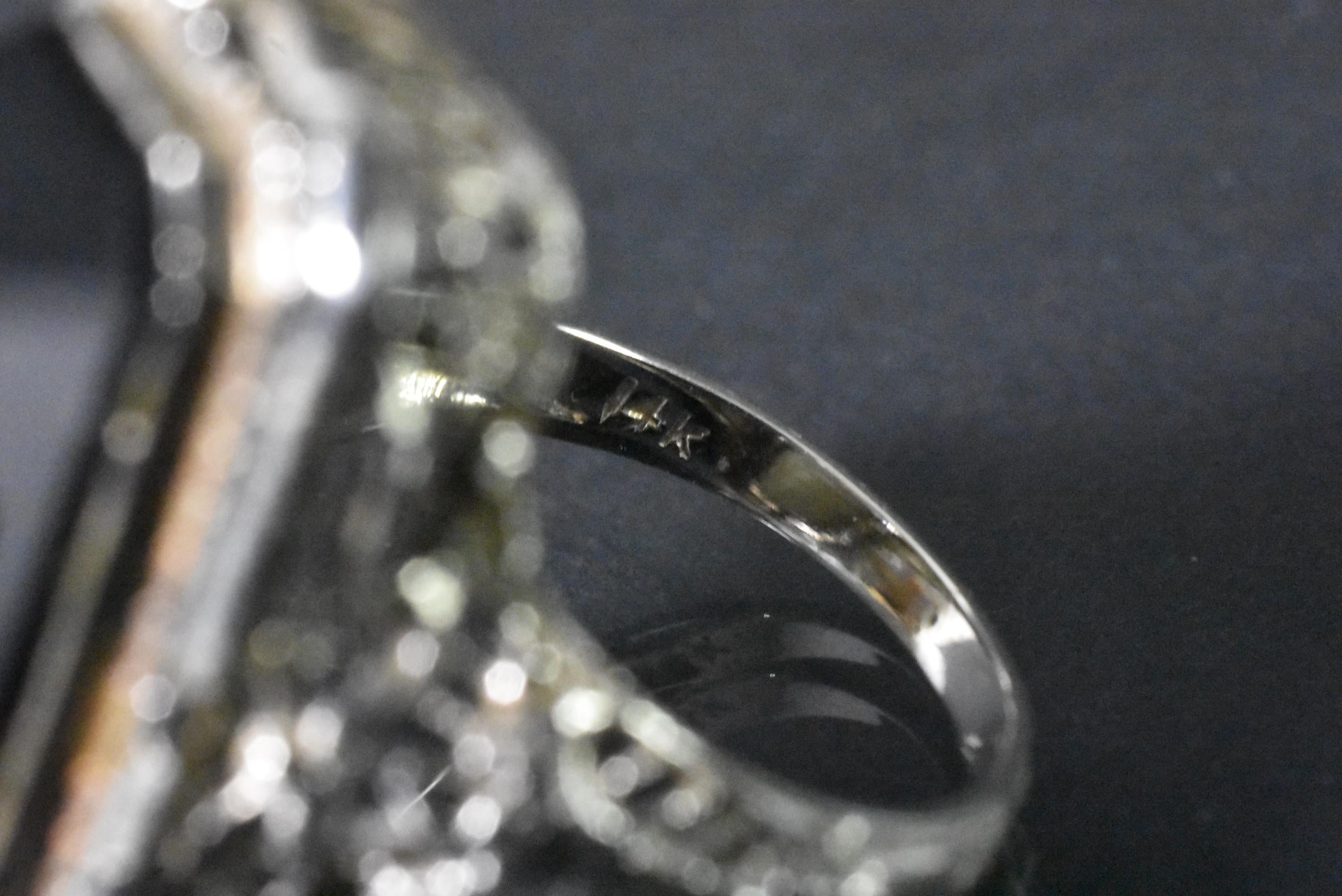 Art Deco 14k Onyx and Diamond Cameo Flip Reversible Ring, Size 6 3/4 3