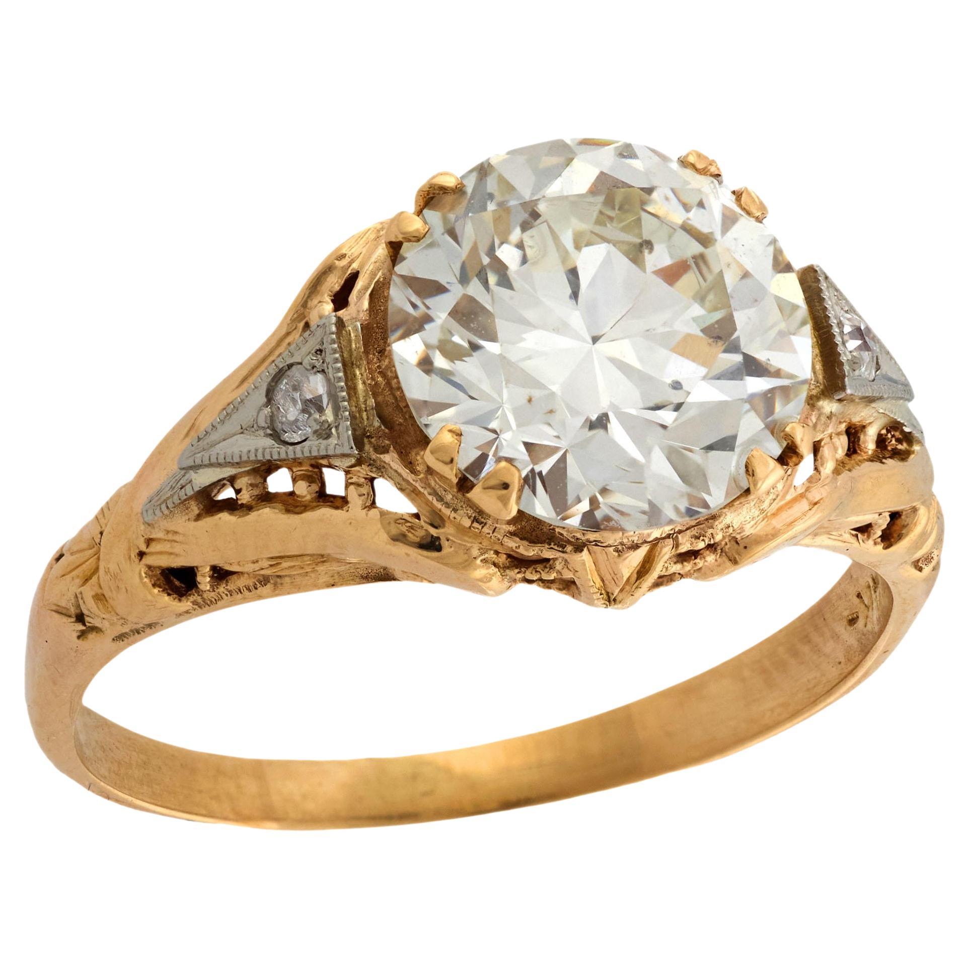 Bague de fiançailles Art déco 14k/Platine 2.27ct