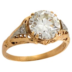 Art Deco 14k/Platinum Diamond Engagement Ring 2.27ct