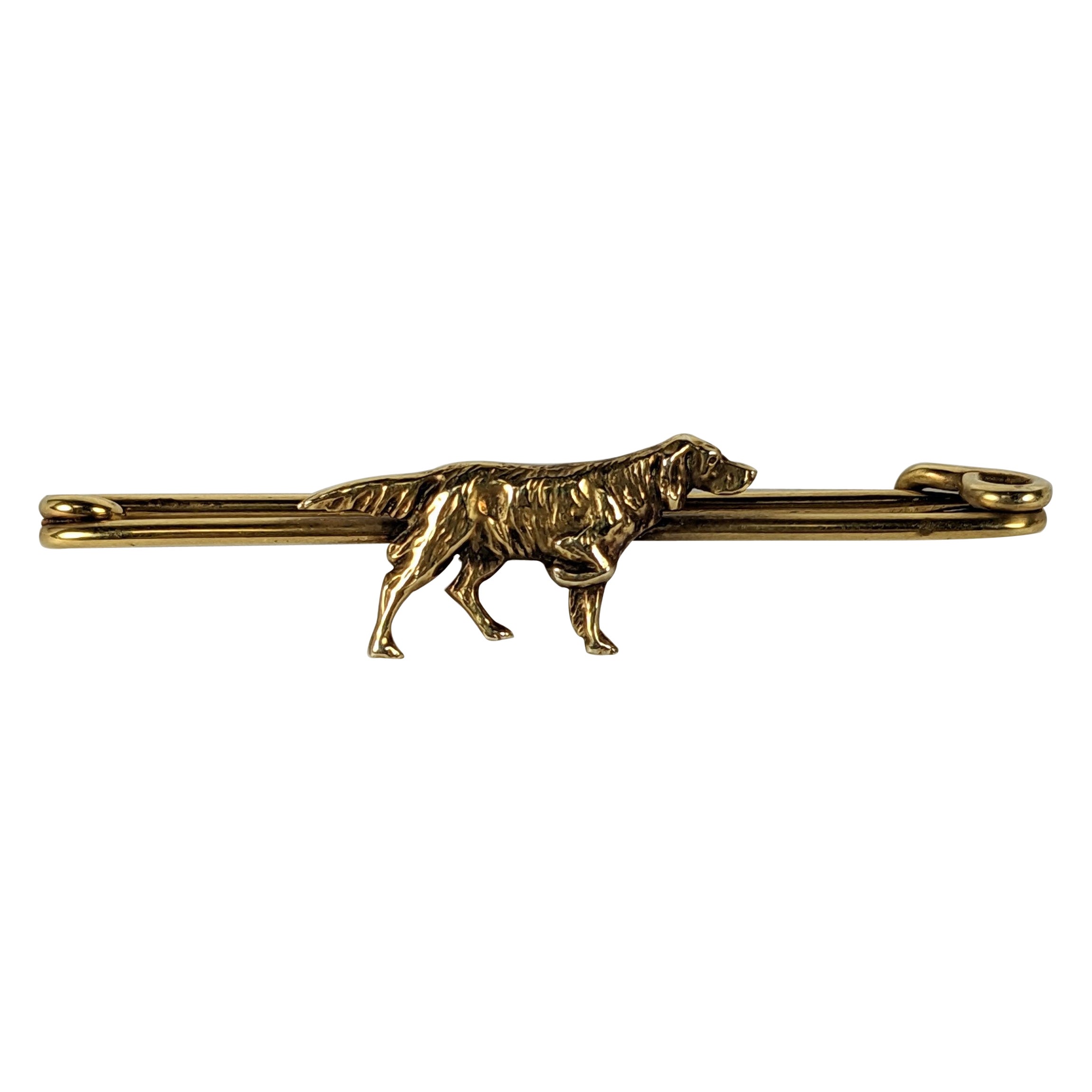 Art Deco 14k Pointer Dog Brooch For Sale