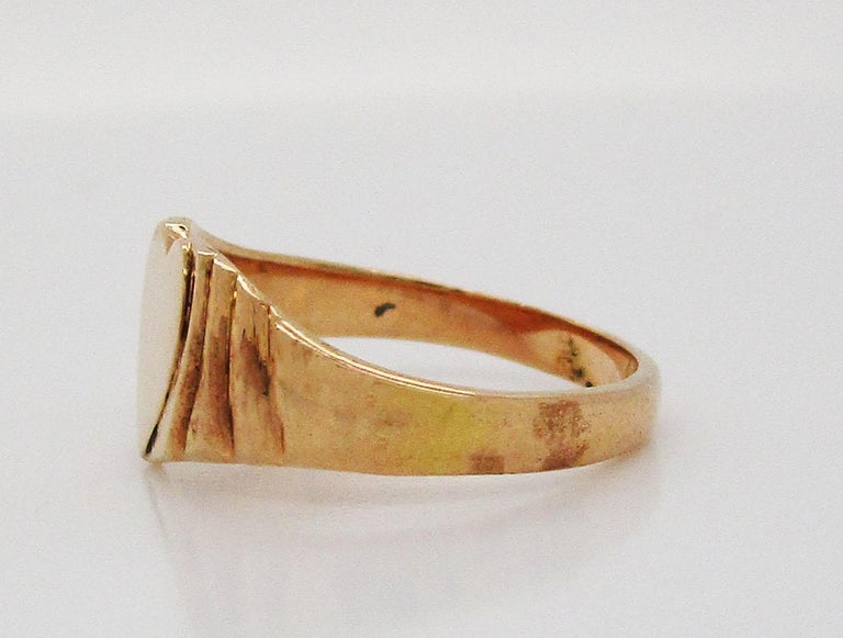 Art Deco 14 Karat Rose Gold Heart Shaped Baby's Signet Ring at 1stDibs